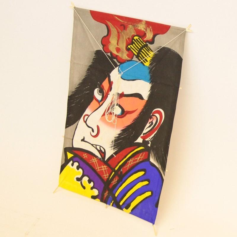 和凧★ 秀吉と清正　★ インテリア 手描き和凧 新中角凧 約縦58×横42cm ワ-6カ 歌舞伎絵 五郎