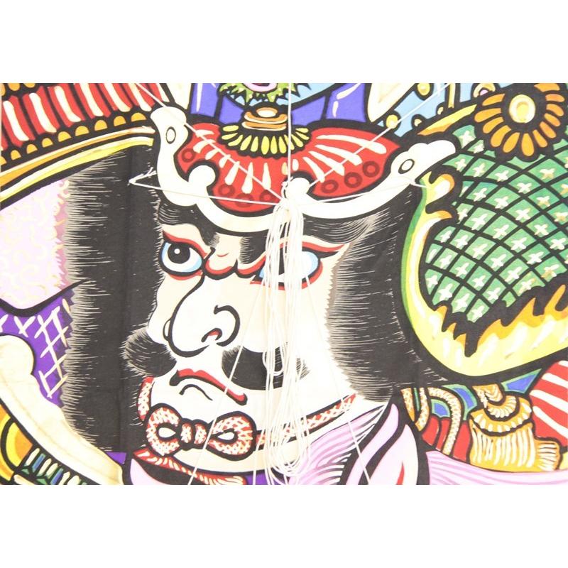インテリア 手描き和凧 新特大角凧 約縦80×横55cm ワ-3二 武者絵 馬上