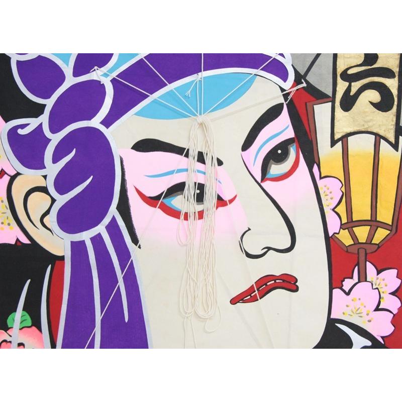 インテリア 手描き和凧 特大大角凧 約縦96×横65cm ワ-2ヲ 歌舞伎絵 助