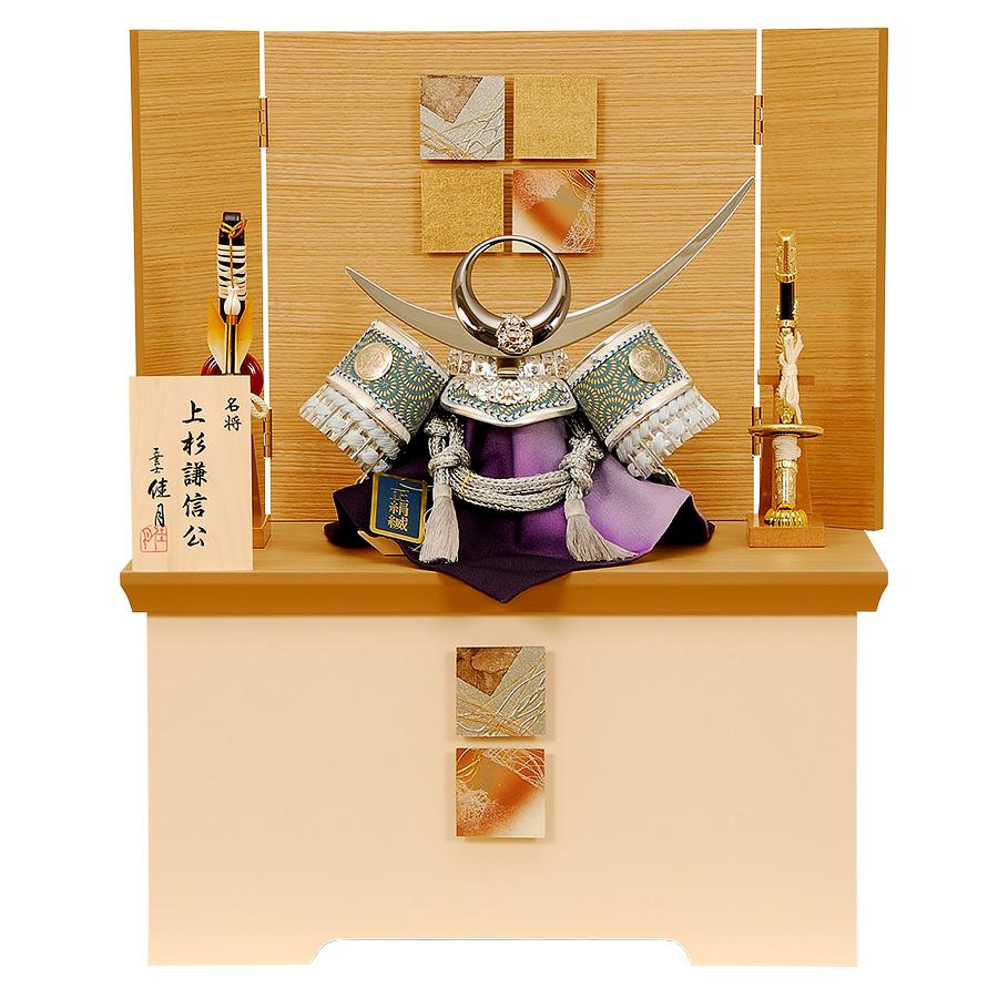 五月人形 K-53 上杉謙信 兜収納飾り 【人形の佳月】【送料無料