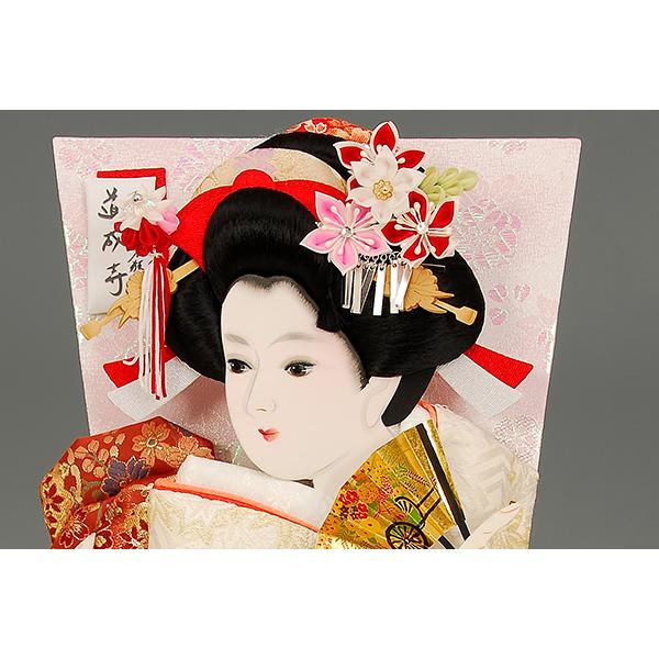京都西陣織　正絹帯地　押絵羽子板　高級羽子板　ケース入り 節句人形 H31 17号 羽子板 人形の佳月 京都西陣帯 （小菊重文）正月 初節句
