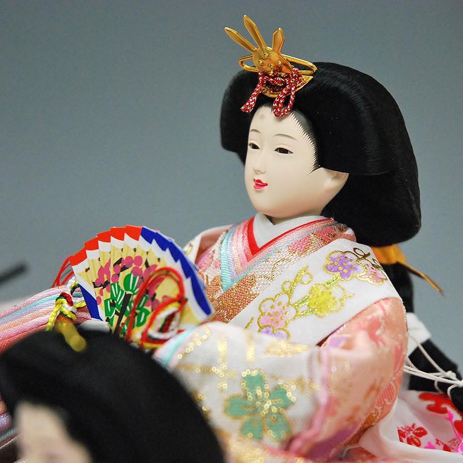 雛人形 ひな人形 K105 コンパクト オルゴール付き 三人官女付き 人形の 