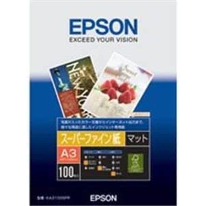 （まとめ）エプソン　EPSON　スーパーファイン紙　OA　デジモノ　100枚×3セット　A3　プリンター　プリンタ　KA3100SFR　AV