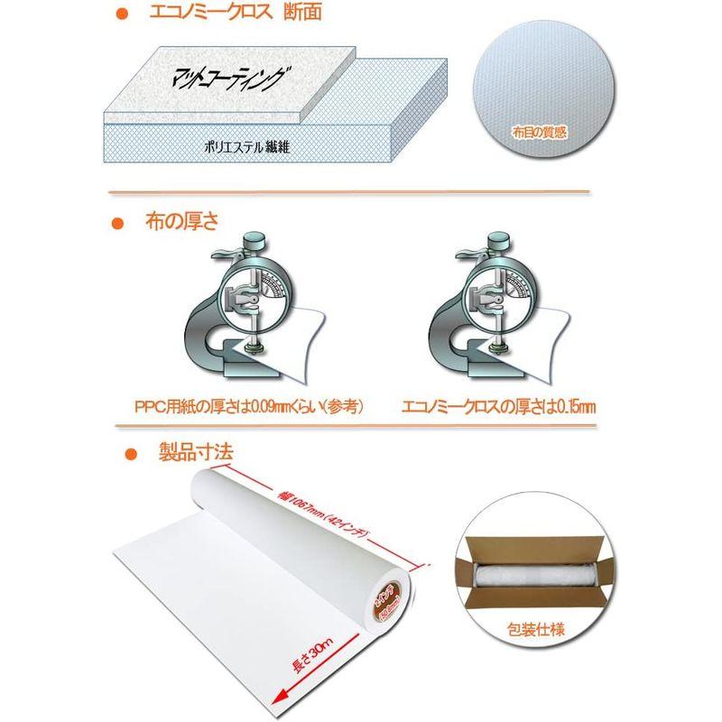 BBEST　エコノミークロス　1067mm(42インチ)×30ｍ　厚0.15mm　インクジェットロール紙　1本入