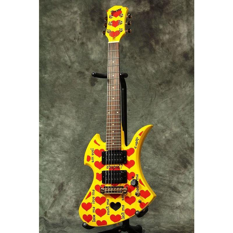 【２点セット】 BURNY バーニー ミニエレキギター YH-JR.2009 Heart Yellow アンプ内蔵 【7869759365】(27828円)