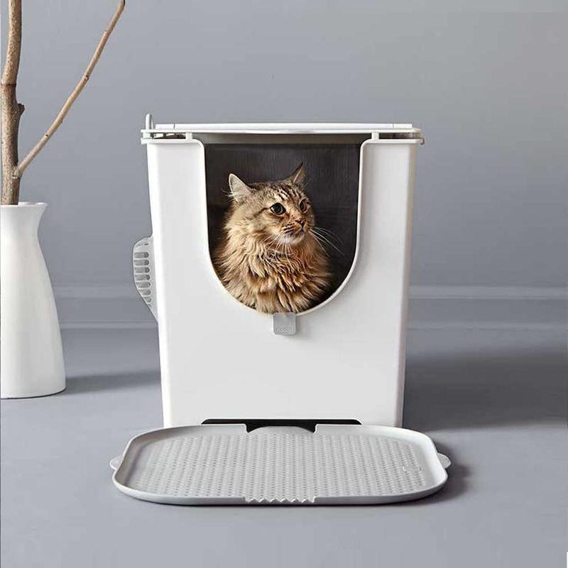 モデコ(modko) 猫用トイレ本体 フリップリターボックス グレー