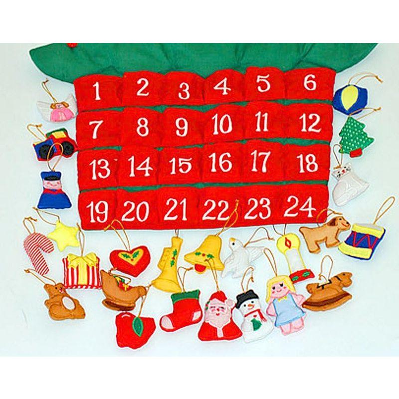 ふじみ野市 クリスマス 布のアドベント カレンダー 壁掛け クリスマスツリーボタンかけオーナメント24個付き メリークリスマス