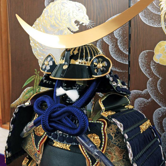 ひなせい 五月人形 鎧飾り おしゃれ / 10号 鎧 伊達政宗 紺 2 / 5月