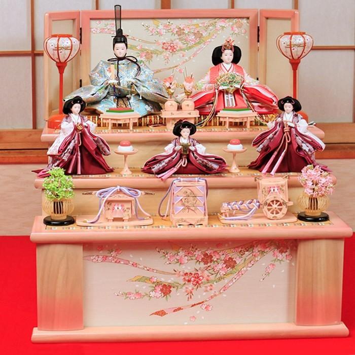 ひなせい 雛人形 三段飾り 収納飾り 「亜加莉2」 おしゃれ 段飾り