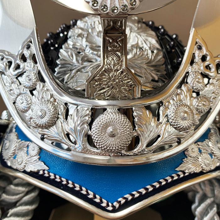 ひなせい 五月人形 おしゃれ 兜飾り / 収納飾り 着用兜 ブルー 16,8