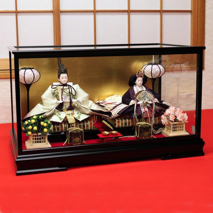 ガラスケース付きひな人形 ひなせい 雛人形 ケース飾り 「 ガラスケース 愛梨2」 おしゃれ お雛様