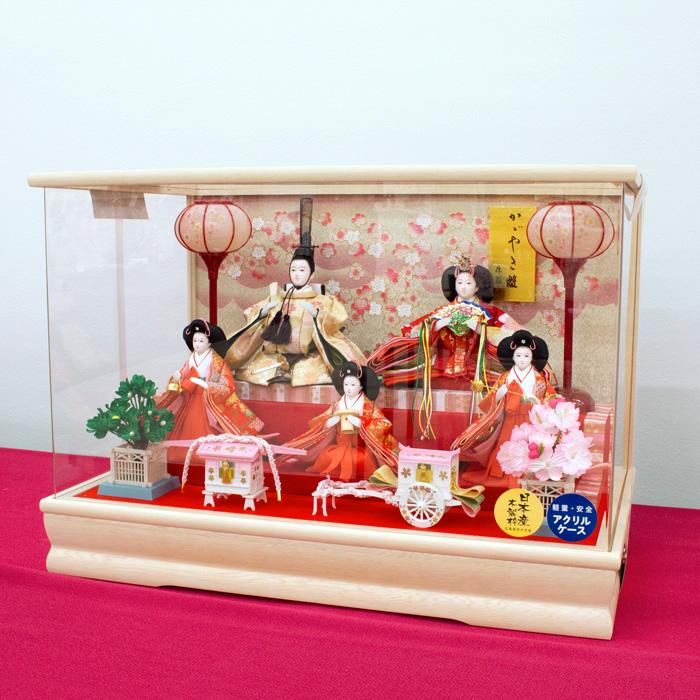 ひなせい 雛人形 コンパクト ケース飾り 「アクリルケース まゆ