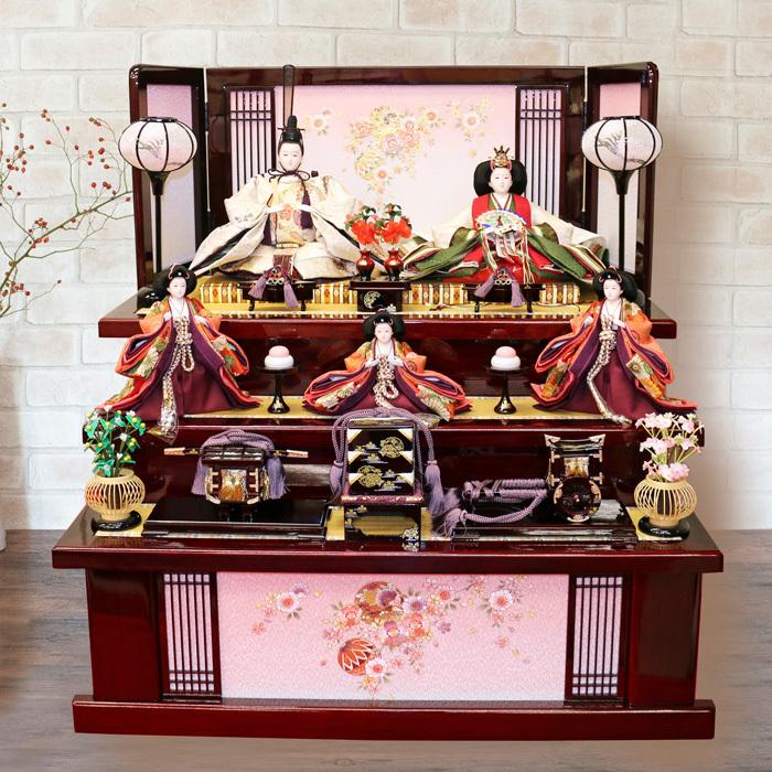 ひなせい 雛人形 三段飾り 収納飾り 「穂乃花2」 おしゃれ ひな人形