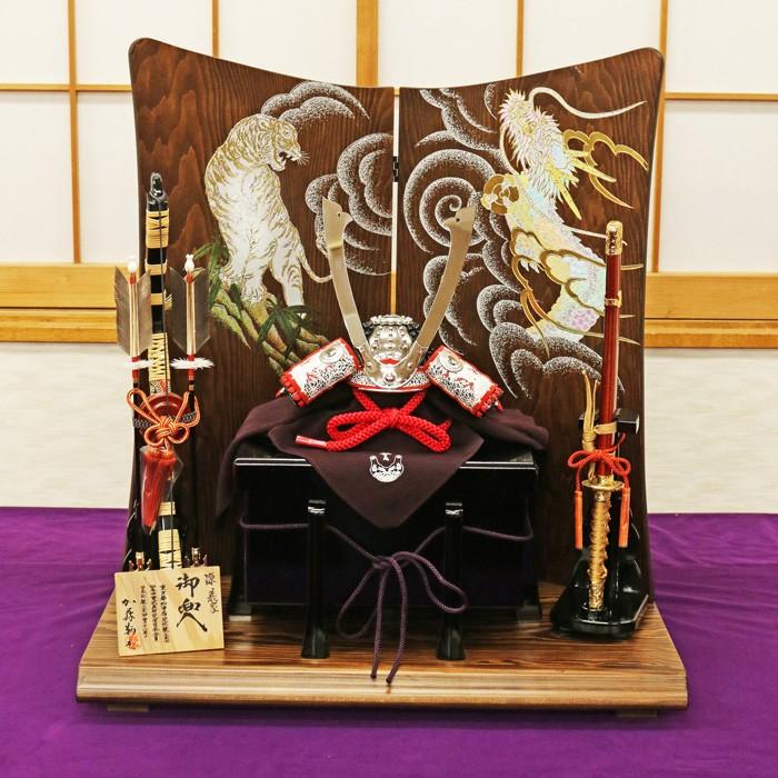 ひなせい 五月人形 おしゃれ コンパクト飾り / 1/3 源義家 シルバー