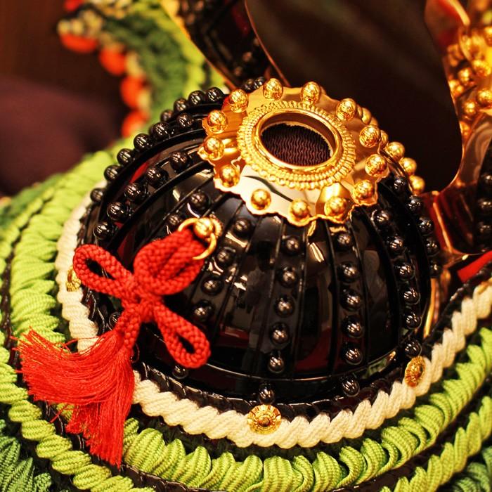 ひなせい 五月人形 おしゃれ コンパクト飾り / 1/3 源義経 緑 加藤鞆美