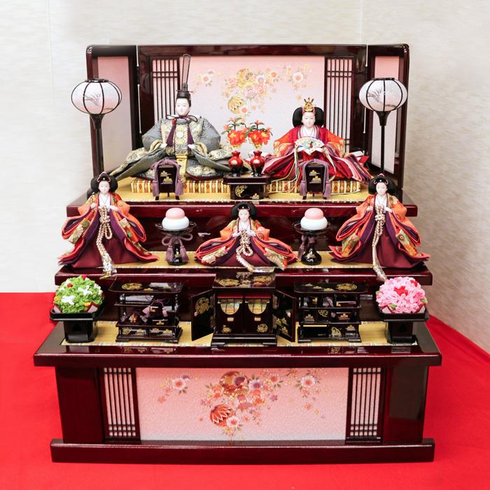 ひなせい 雛人形 三段飾り 収納飾り 「花須衣2」 おしゃれ 3段飾り 5