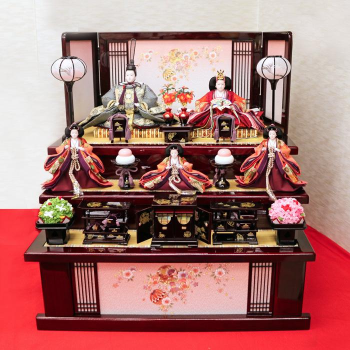 ひなせい 雛人形 三段飾り 収納飾り 「花須衣雛」 おしゃれ 3段飾り 5