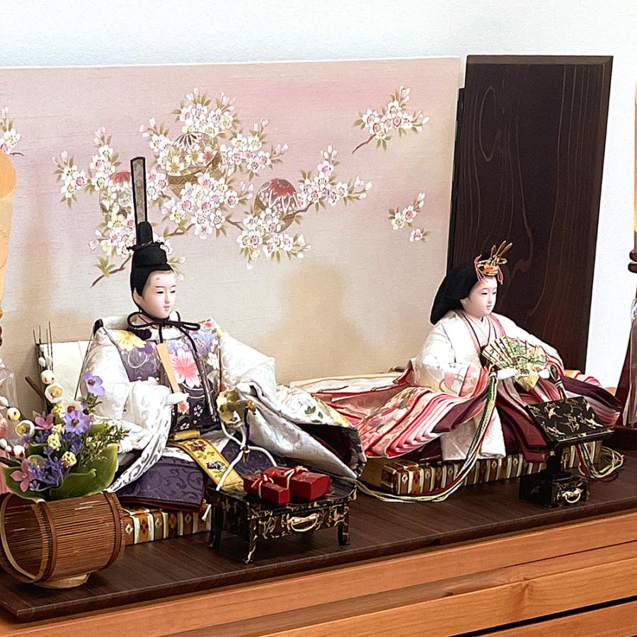 ひなせい 雛人形 おしゃれ インテリア コンパクト 「慶春2」 親王飾り 