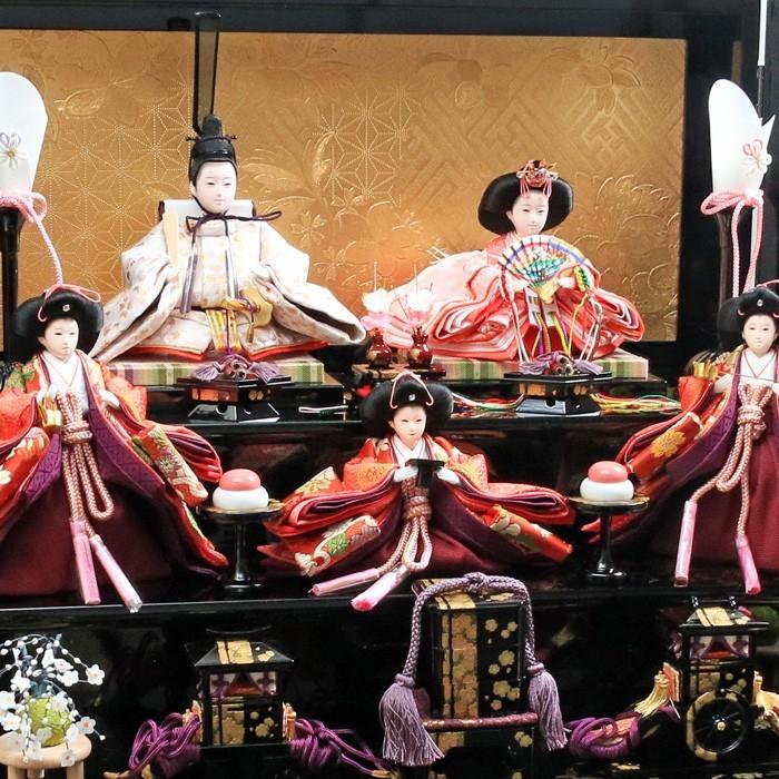雛人形 コンパクト おしゃれ 「小桃2」 三段飾り 五人飾り ひな人形 お雛様 | ひなせい | 02