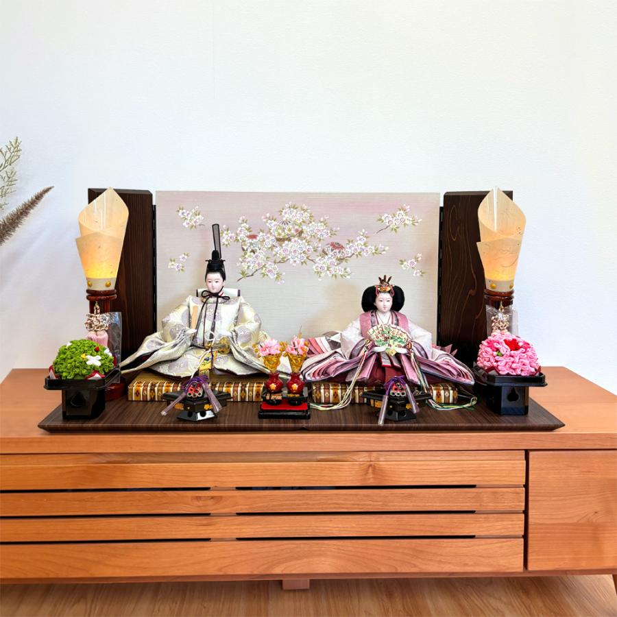 ひなせい 雛人形 おしゃれ 二人飾り コンパクト 「小雪雛2」親王飾り