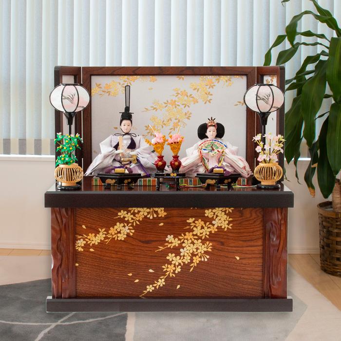 ひなせい 雛人形 おしゃれ コンパクト 収納飾り 「都(くに)雛