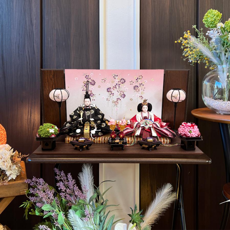 ひなせい 雛人形 おしゃれ インテリア コンパクト 「弥生雛」 親王飾り