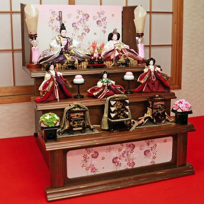 雛人形 三段飾り おしゃれ 「結芽花2」3段 段飾り ひな人形 お雛様 おひなさま | ひなせい | 02