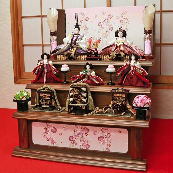 雛人形 三段飾り おしゃれ 「結芽花2」3段 段飾り ひな人形 お雛様 おひなさま | ひなせい | 03