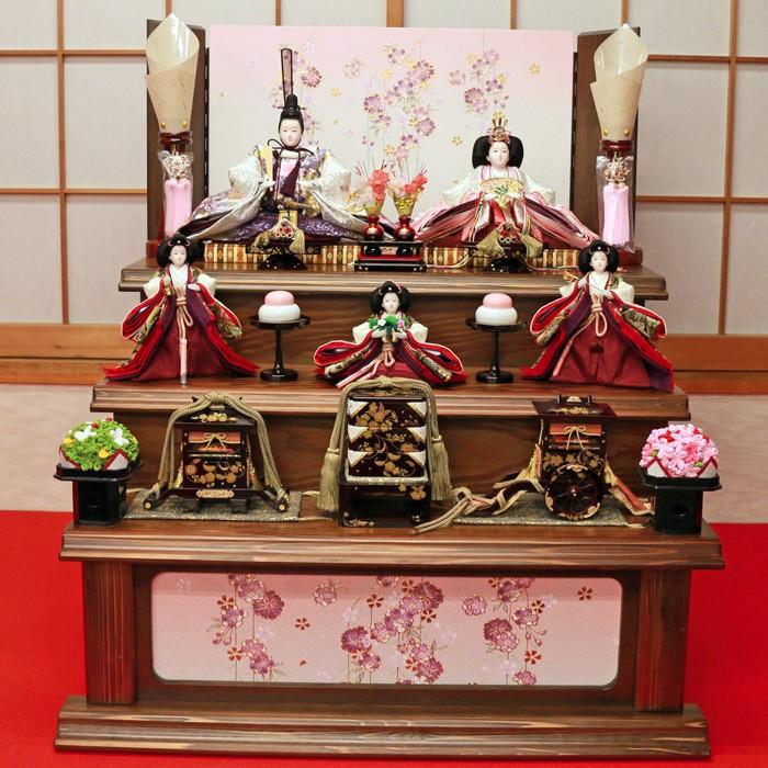 ひなせい 雛人形 三段飾り おしゃれ 「結芽花雛」3段 段飾り ひな人形
