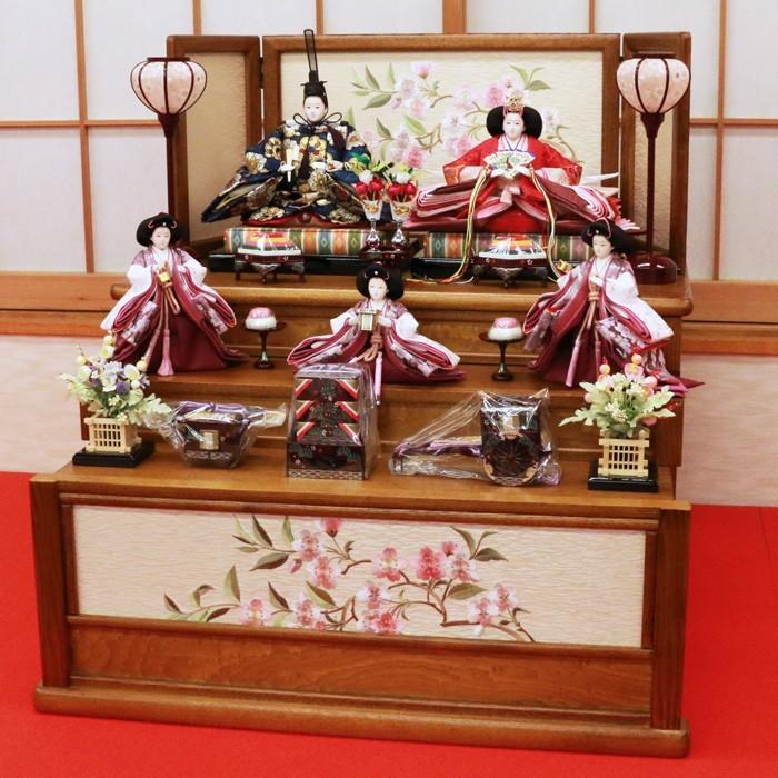 ひなせい 雛人形 三段飾り 収納飾り 「優里花3」 おしゃれ 5人 ひなせい 雛人形 三段飾り 収納飾り 「優里花3」 おしゃれ 5人