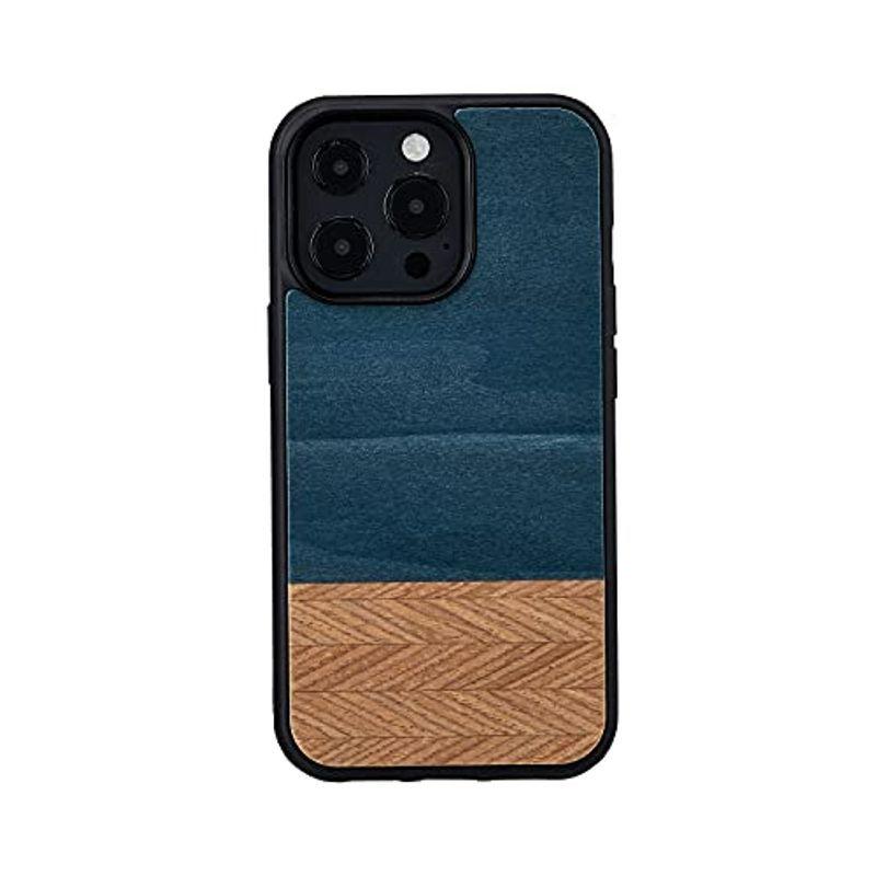 お歳暮 Man&Wood iPhone 13 Pro ケース 天然木 木製 ウッド 自然 イエローポプラ デニム TPUとポリカーボネートのハイ iPhone用ケース