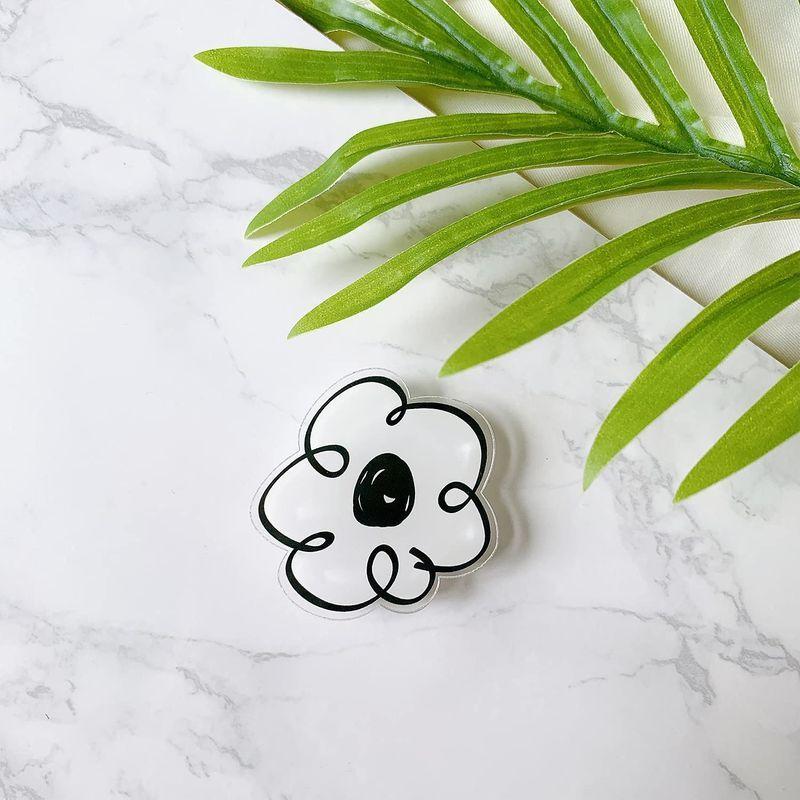 スマホグリップ 韓国 花 イラストフラワー グリップトック シンプル かわいい おしゃれ スマホスタンド Griptok 落下防止 ホワイ Hinatashop 通販 Yahoo ショッピング