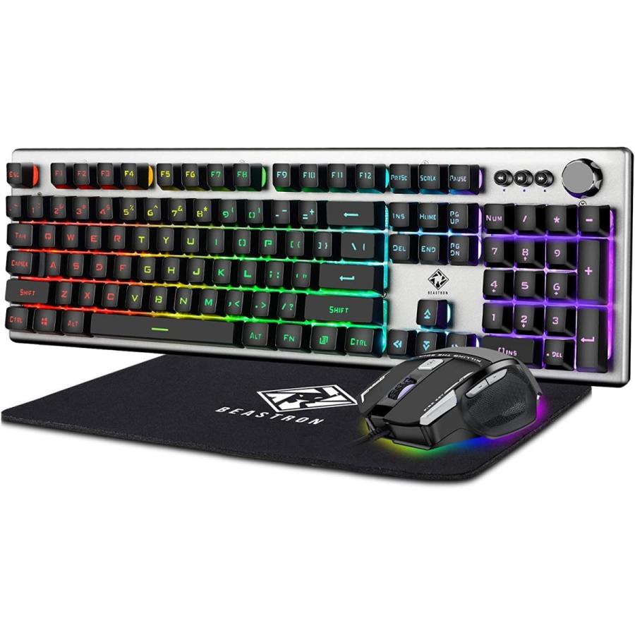 半額通販 Beastron RGB バックライト ゲーミングキーボード マウスコンボとマウスパッド付き、マルチメディアノブ、メカニック感、USB端子付きキーボー :20220501061216349589303:kehk堂 本店 - 通販 - Yahoo!ショッピング 純正 販売価格 -cucciomexico.com 半額通販 Beastron RGB バックライト ゲーミングキーボード マウスコンボとマウスパッド付き、マルチメディアノブ、メカニック感、USB端子付きキーボー :20220501061216349589303:kehk堂 本店 - 通販 - Yahoo!ショッピング 純正 販売価格 -cucciomexico.com