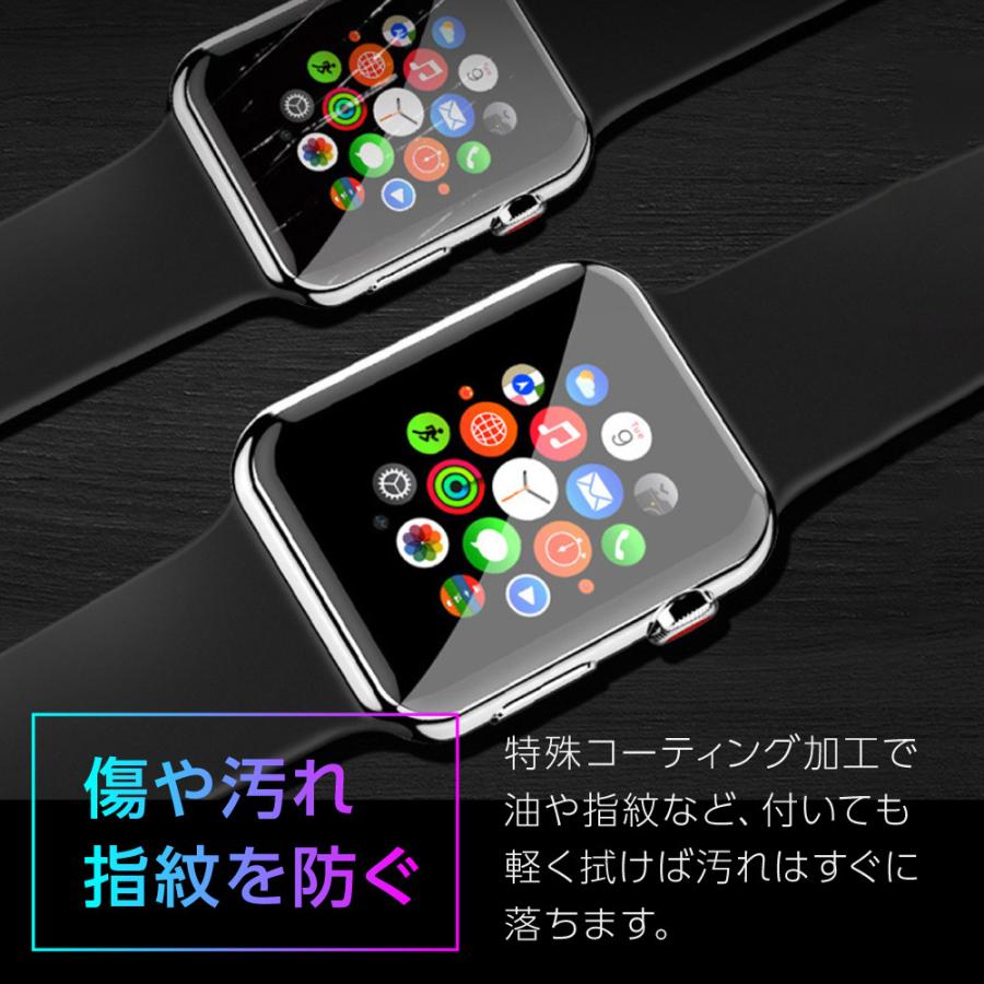 アップルウォッチ フィルム 保護フィルム 液晶保護 薄い apple watch series 9 8 7 6 5 4 3 2 1 SE SE2 高透明 指紋防止 TPU 5枚セット｜hinatainc｜04