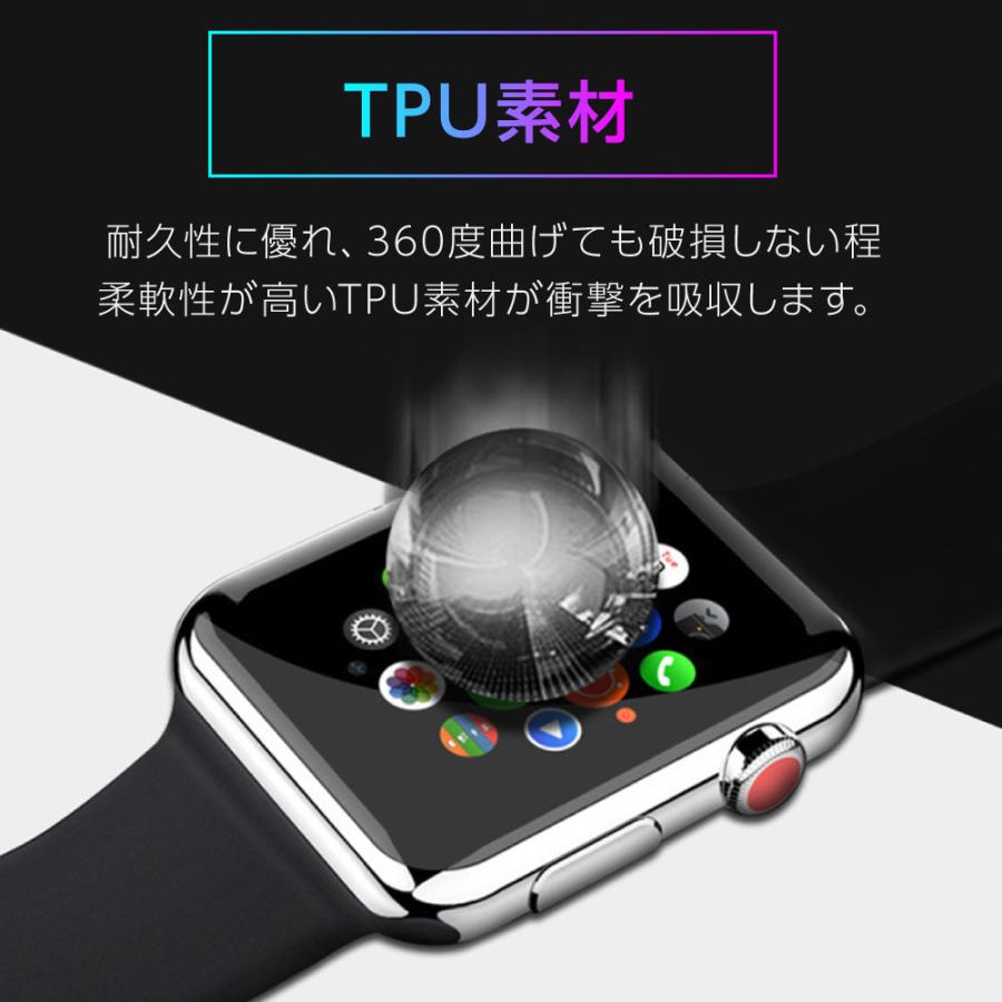 アップルウォッチ フィルム 保護フィルム 液晶保護 薄い apple watch series 9 8 7 6 5 4 3 2 1 SE SE2 高透明 指紋防止 TPU 5枚セット｜hinatainc｜07