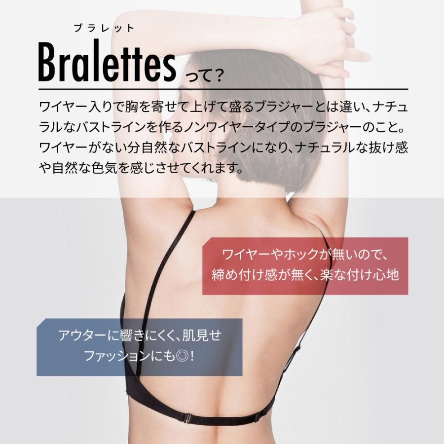 ブラレット 三角ブラ ノンワイヤー 楽ちんブラ バックオープン
