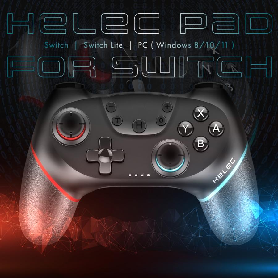 Helec Pad For Switch スイッチ コントローラー Switch プロコン Pc 連射 Proコントローラー Nintendo 無料配達 ジャイロセンサー ワイヤレス Windows 対応