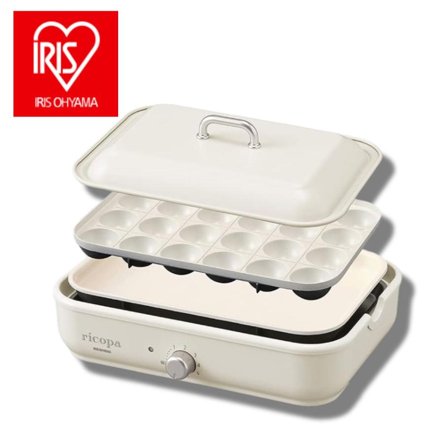【新品未開封】ricopa ミニホットプレート MHP-R102-WC ricopa ミニホットプレート MHP-R102-WC ホワイトアイボリー アイリス