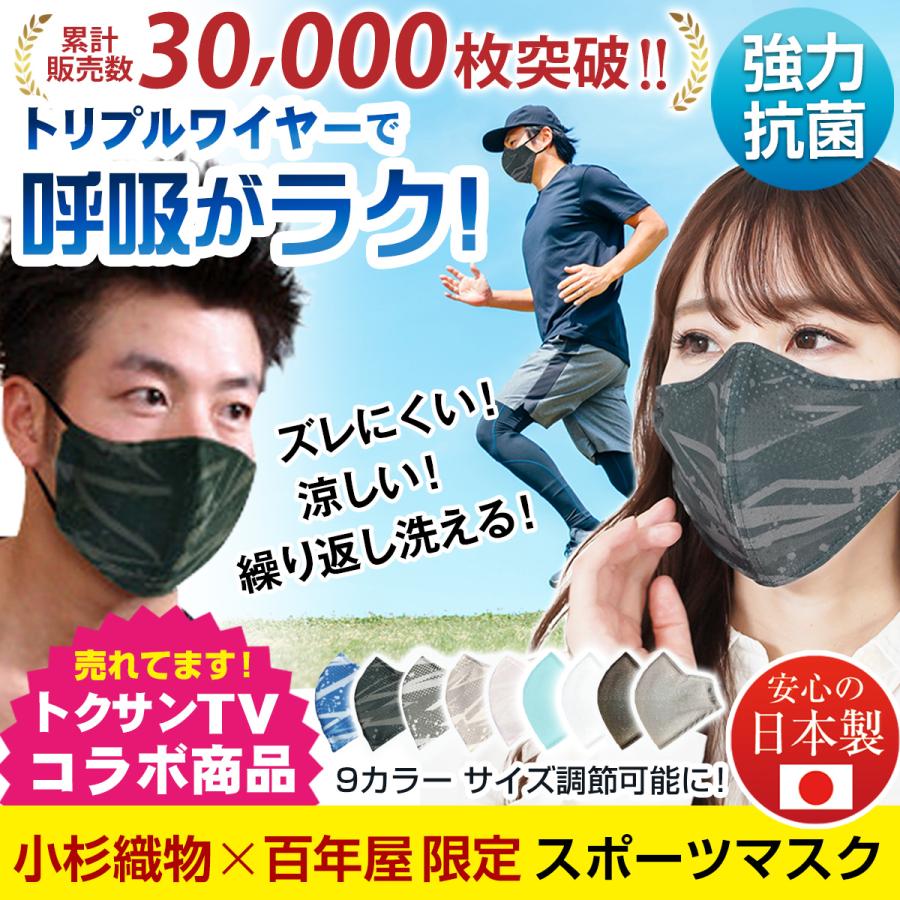 スポーツマスク 日本製 小杉織物 抗菌 夏用 マスク 洗える 大きめ