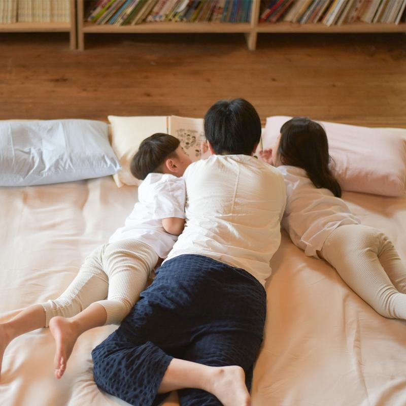 家族広々ワイド敷布団 カバー付 3人用 ファミリータイプ 寝具 快眠