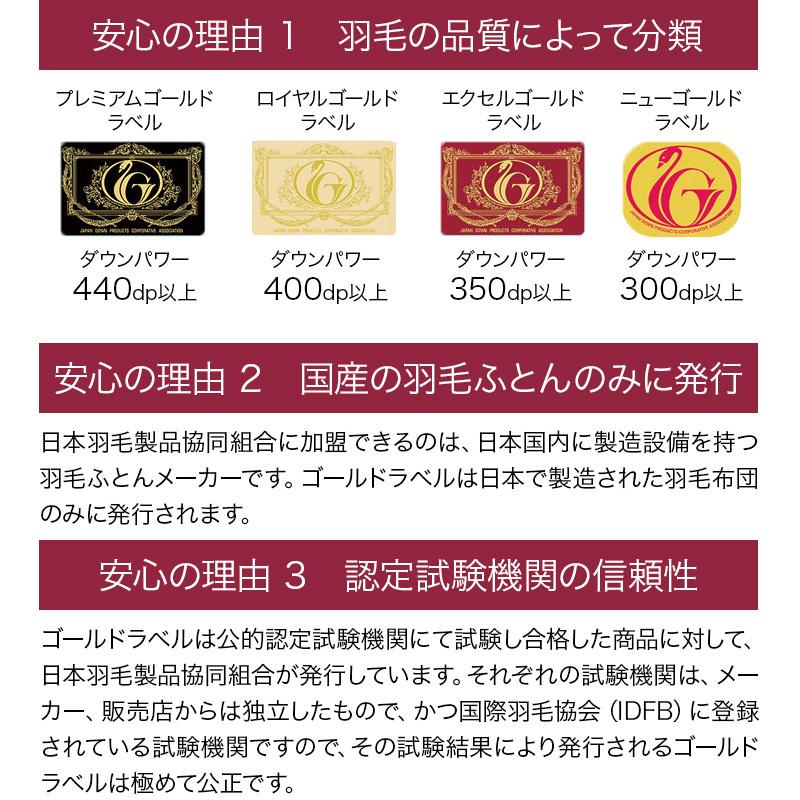 羽毛布団 掛け布団 シングルロング 冬用 羽毛掛け布団 片寄らない羽毛掛け布団 95 グース 掛けふとん 日本製 羽毛ふとん プレミアム ゴールド 工場 製造業 暖か |  | 02