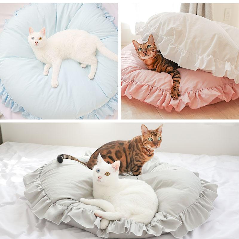 ペット ベッド 猫 犬 羽毛 ペットの羽毛ふとん マカロン L サイズ