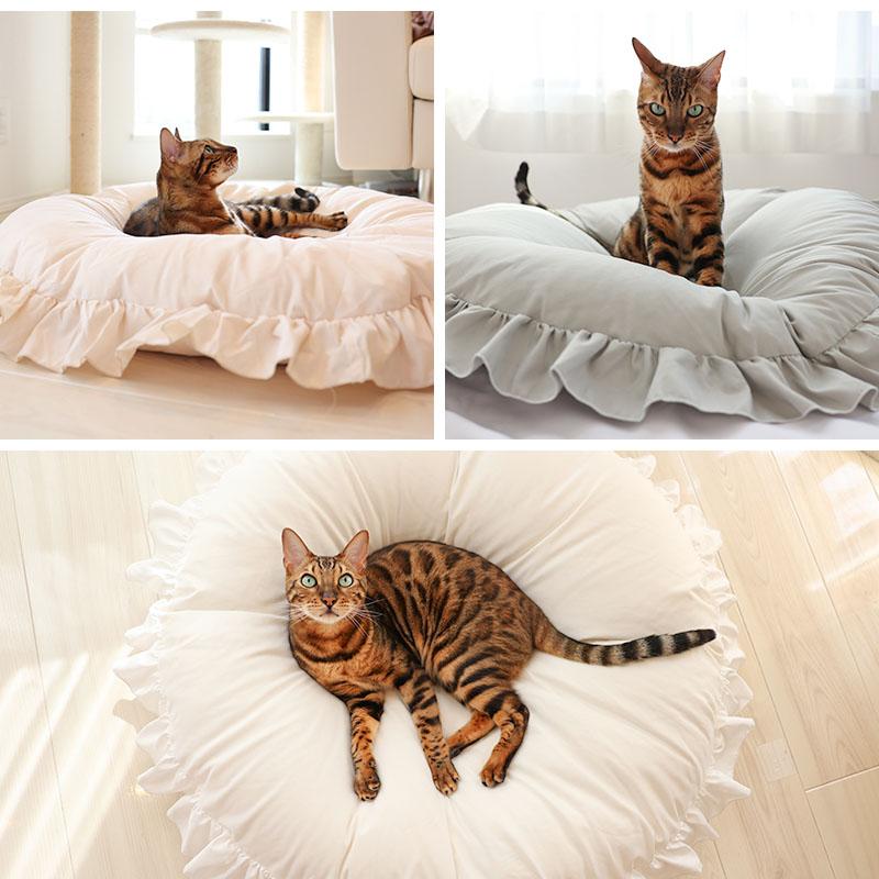 ペット ベッド 猫 犬 羽毛 ペットの羽毛ふとん マカロン L