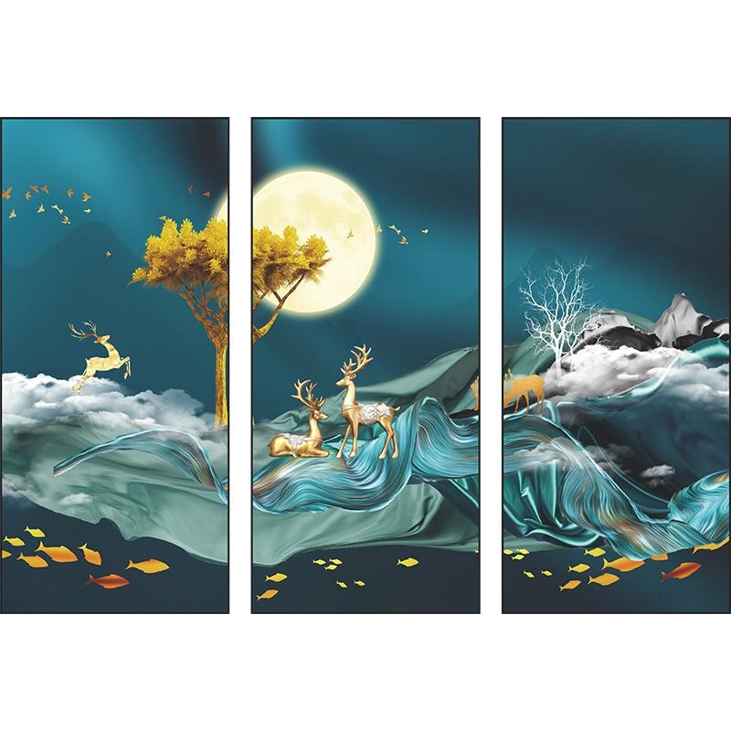 送料込み ウォールステッカー  幻の海　鹿　 飾り絵  壁飾り 壁シート 壁紙　雰囲気変え 壁シール インテリア 和室　DIY 模様替え |  | 05