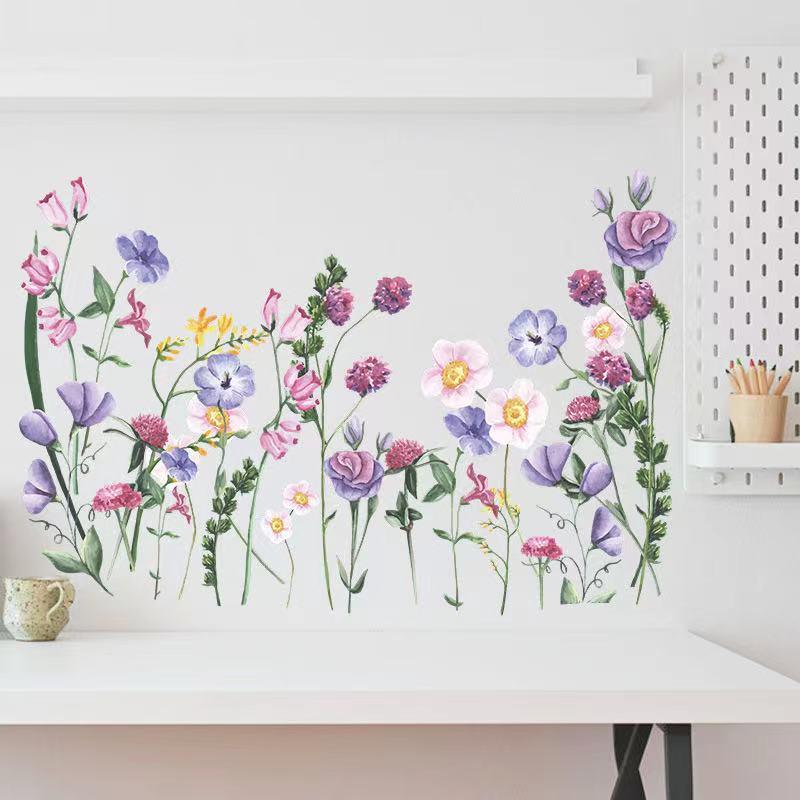 送料込み　ウォールステッカー　鮮やか　綺麗　花　壁飾り　壁紙　壁シール　壁絵　インテリア　シート　模様替え　 | 