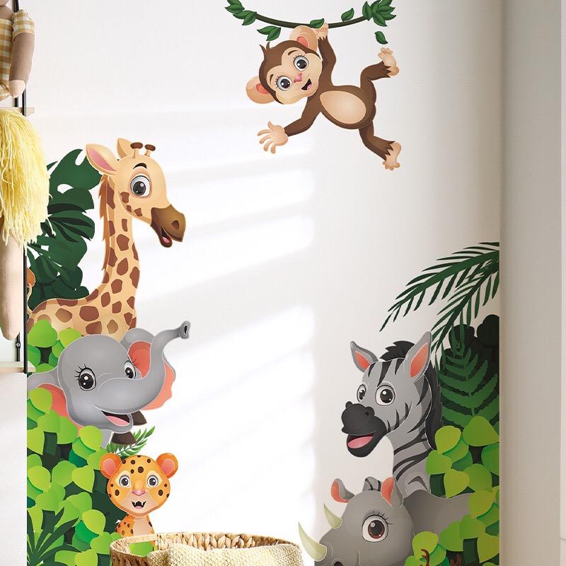 ウォールステッカー　森中の動物達　壁飾り　壁紙　壁シール　壁絵　インテリアシート　子供部屋　窓シート　模様替え　剥がせるタイプ　送料込み　 |  | 01