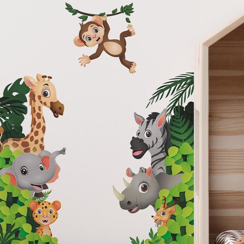 ウォールステッカー　森中の動物達　壁飾り　壁紙　壁シール　壁絵　インテリアシート　子供部屋　窓シート　模様替え　剥がせるタイプ　送料込み　 |  | 02