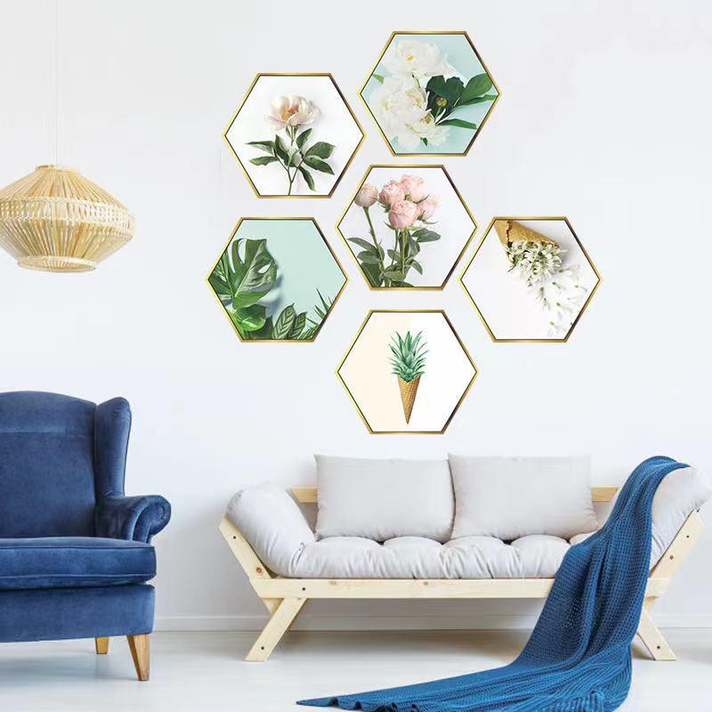 送料込み　ウォールステッカー　六角植物　花　壁飾り　壁紙　壁シール　壁絵　インテリアシート　模様替え　 |  | 03