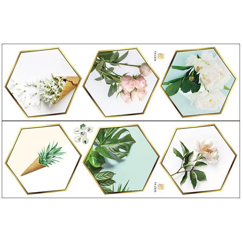送料込み　ウォールステッカー　六角植物　花　壁飾り　壁紙　壁シール　壁絵　インテリアシート　模様替え　 |  | 06