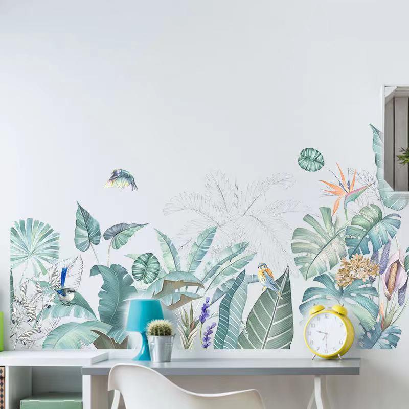 送料込み　ウォールステッカー　多彩モンステラ　小鳥　壁飾り　壁紙　壁シール　壁絵　インテリアシート　模様替え |  | 03